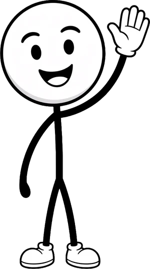 The Majority Runs It mascot, a stick figure waving with one hand up